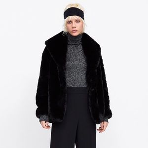 NWT Zara Faux Fur Teddy Coat